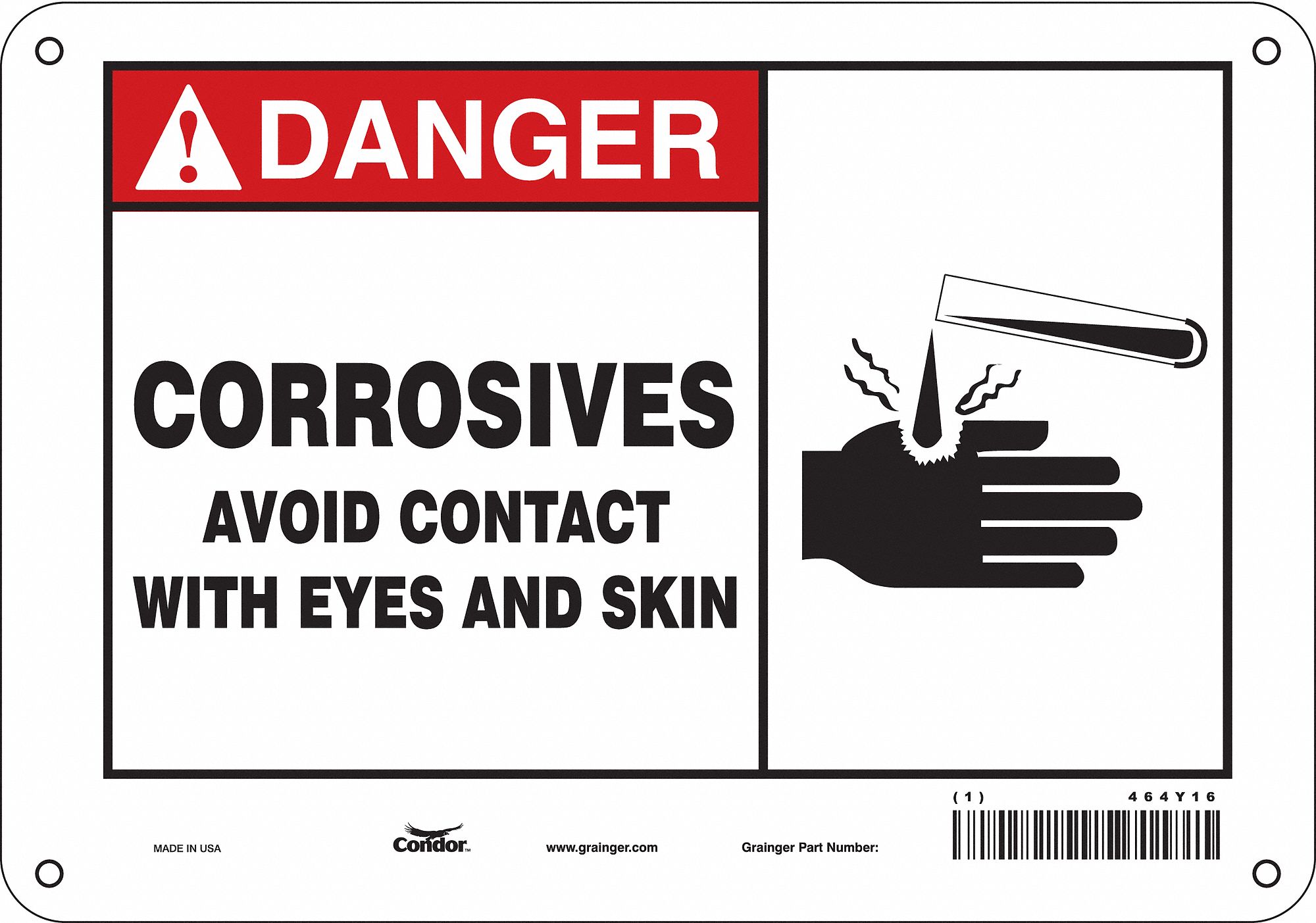 Safety Sign: Aluminum, Mounting Holes Sign Mounting, 7 in x 10 in Nominal Sign Size, 0.032 in Thick