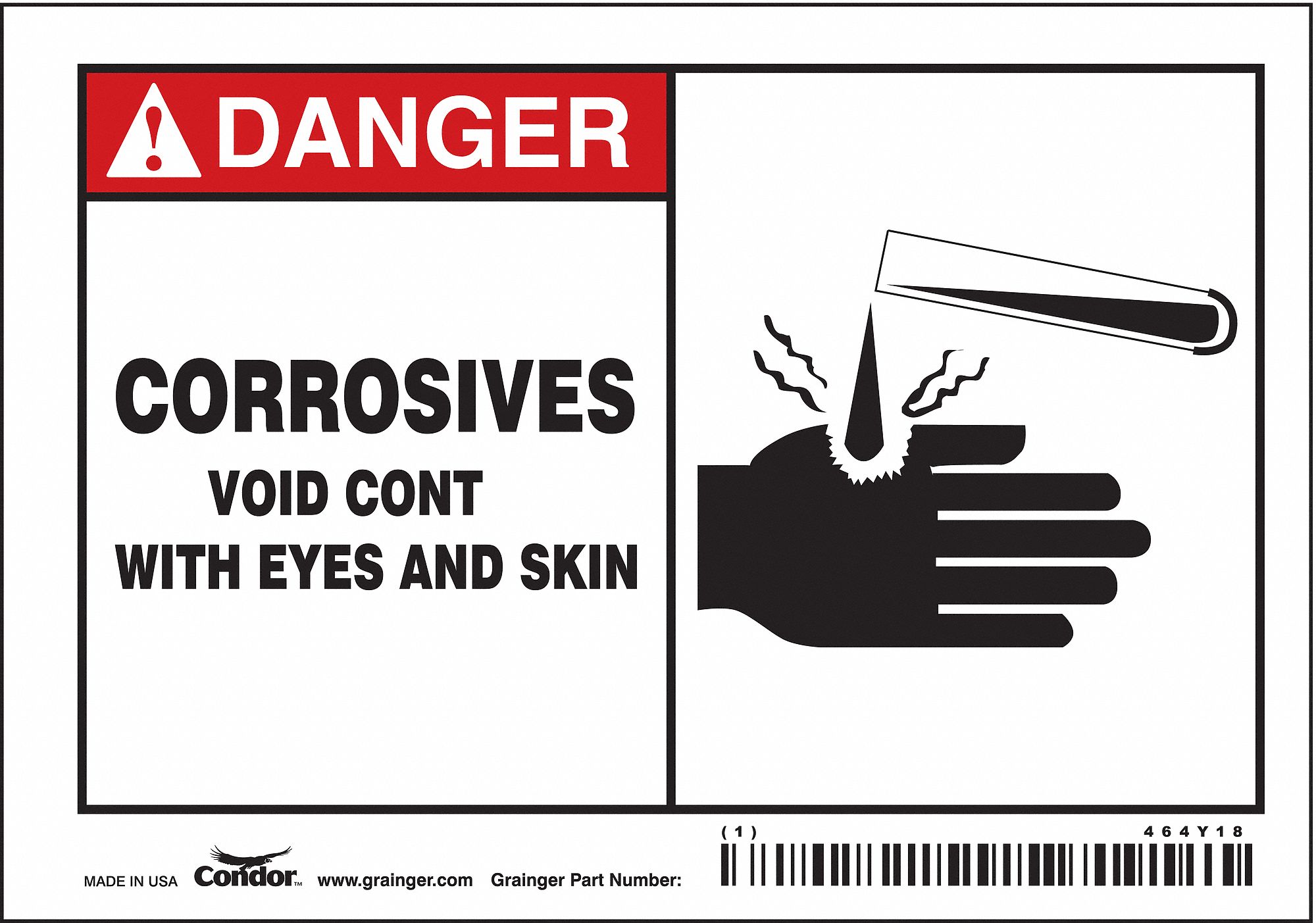 Safety Sign, 3 in x 5 in, Vinyl