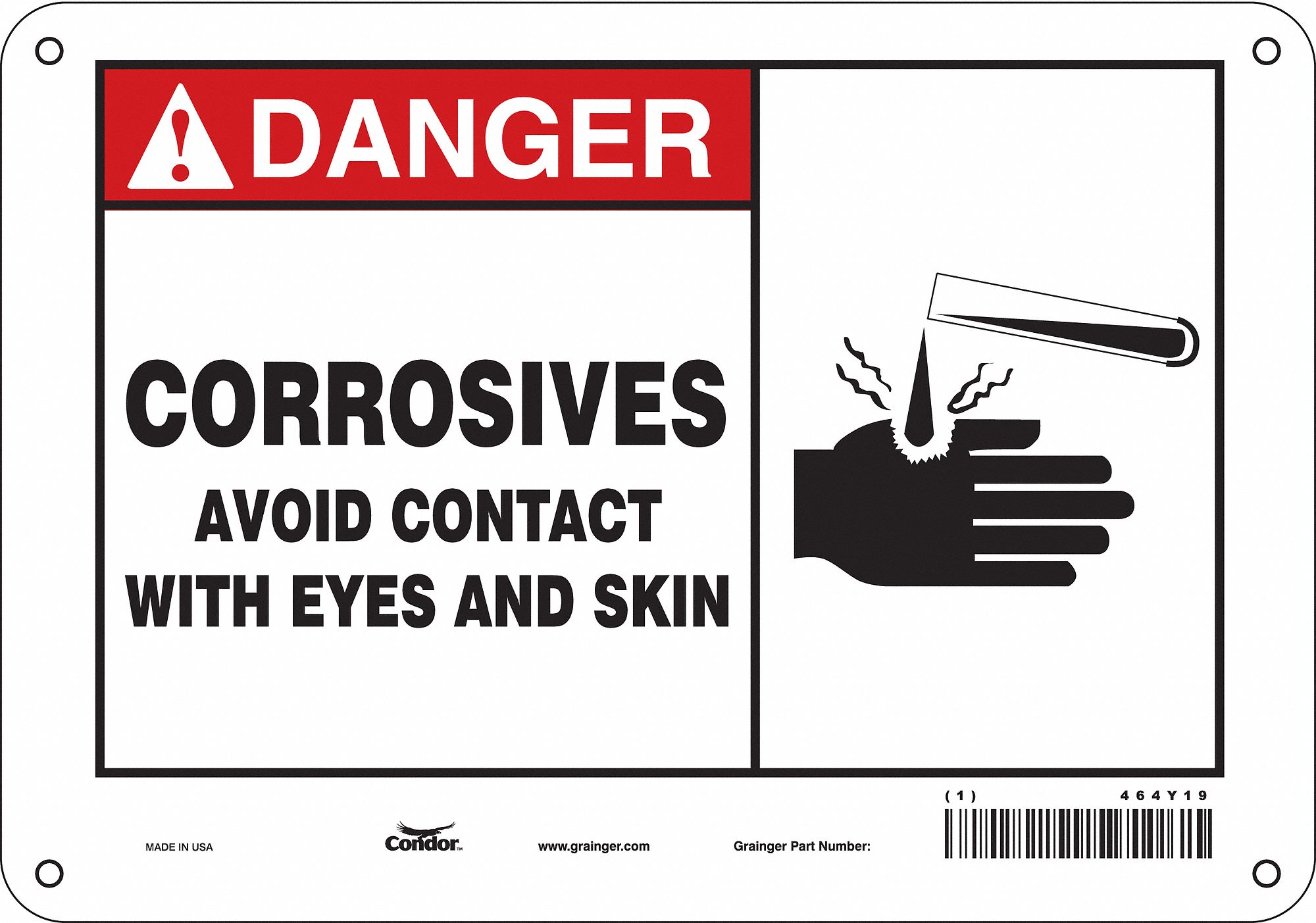 PANNEAU SECURITE,7PO X 10PO,POLYETHYLENE