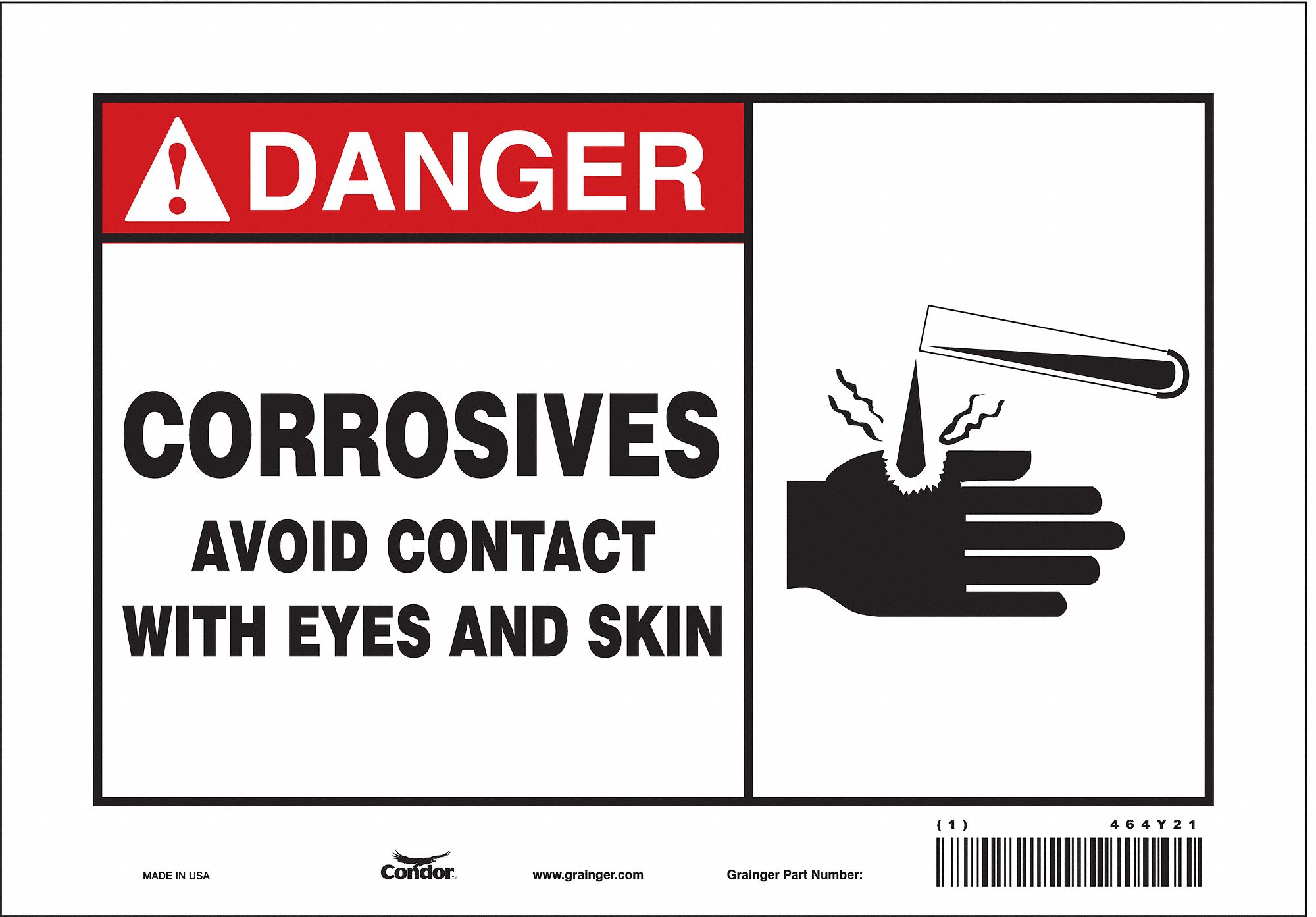 Safety Sign: Vinyl, Adhesive Sign Mounting, 7 in x 10 in Nominal Sign Size, Not Retroreflective