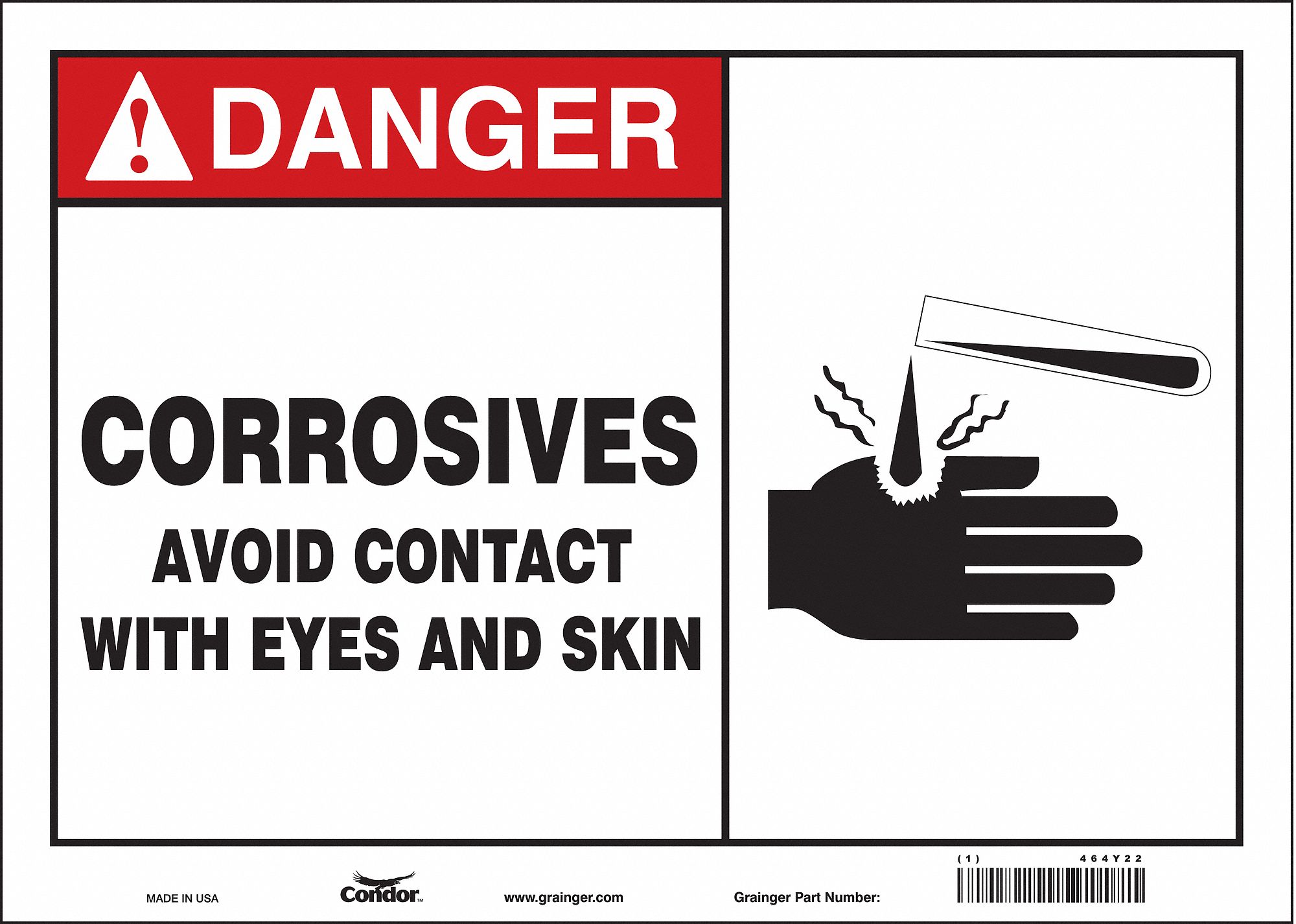 Safety Sign: Vinyl, Adhesive Sign Mounting, 10 in x 14 in Nominal Sign Size, Not Retroreflective