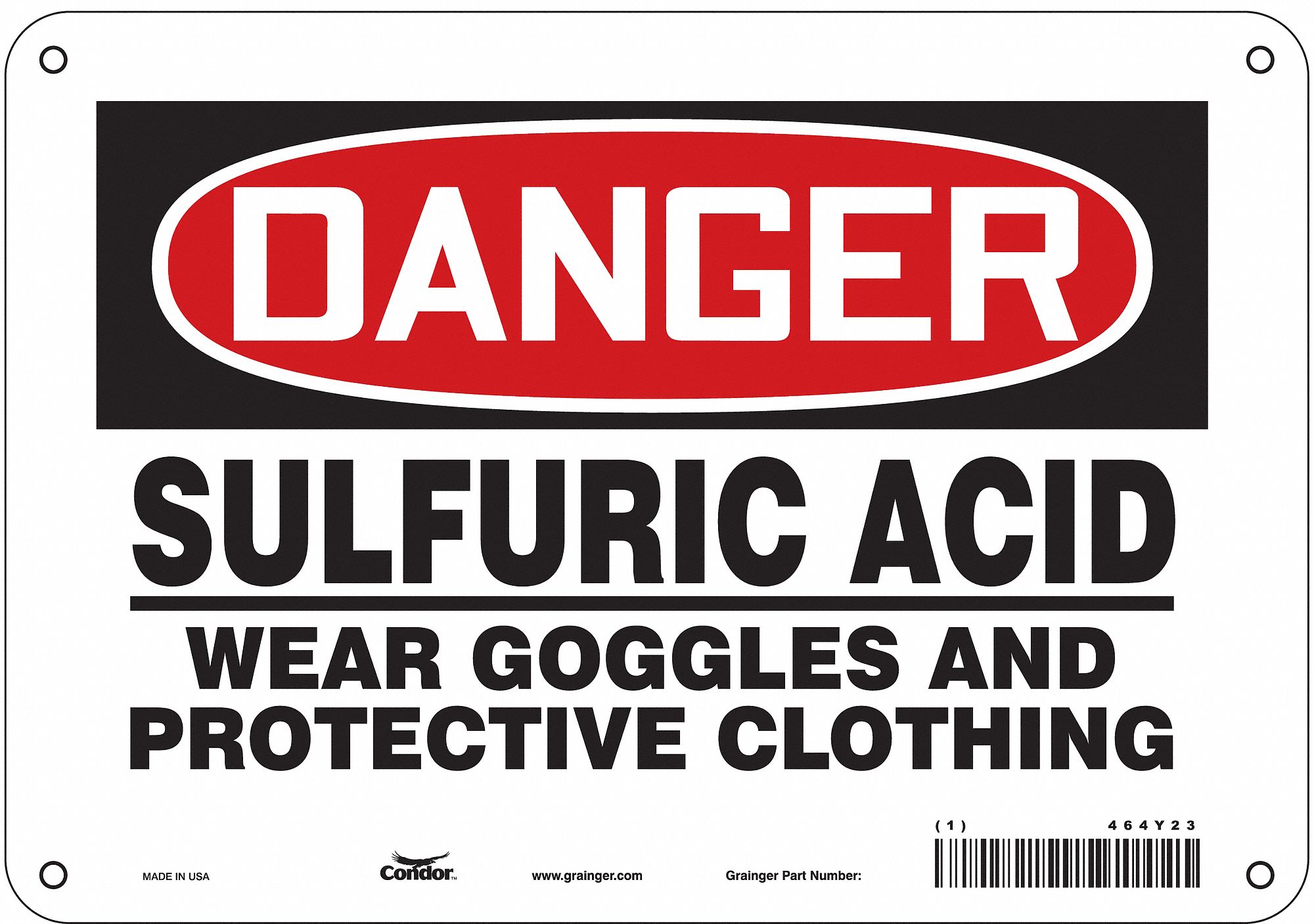 Safety Sign: Aluminum, Mounting Holes Sign Mounting, 7 in x 10 in Nominal Sign Size, 0.032 in Thick