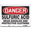 Danger: Sulfuric Acid Wear Goggles And Protective Clothing Signs