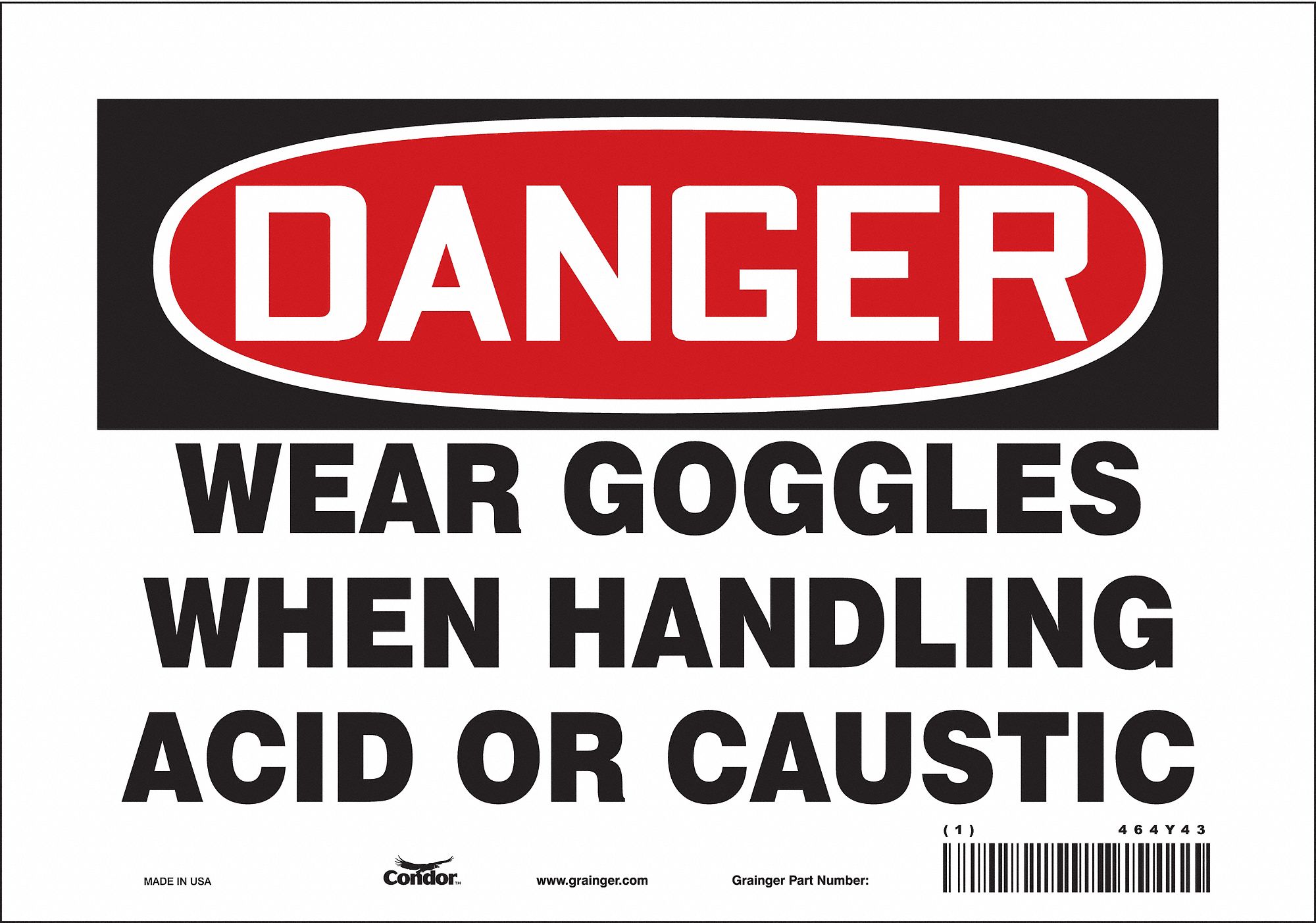 Safety Sign: Vinyl, Adhesive Sign Mounting, 7 in x 10 in Nominal Sign Size, Not Retroreflective