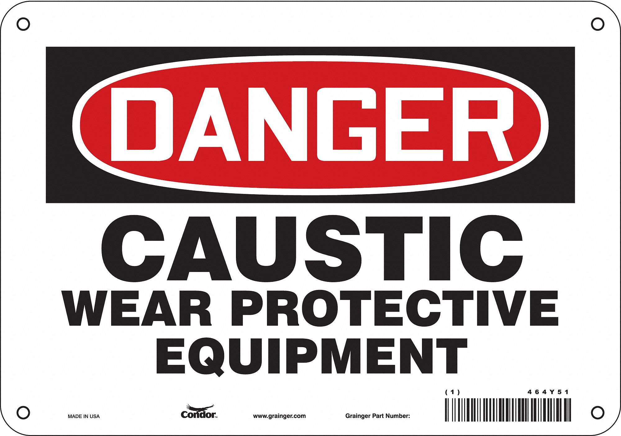 Safety Sign: Aluminum, Mounting Holes Sign Mounting, 7 in x 10 in Nominal Sign Size, 0.032 in Thick