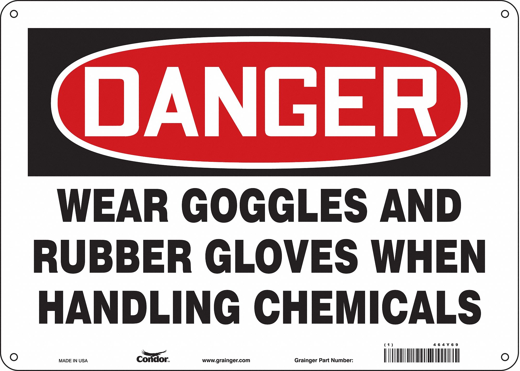 Safety Sign, 10 in x 14 in, Aluminum