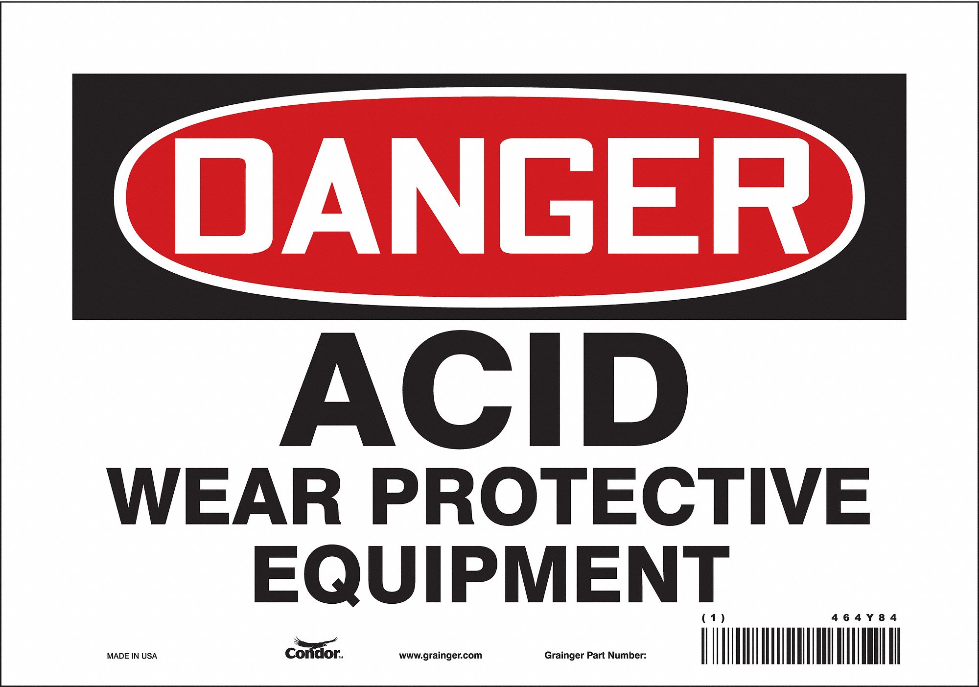 Safety Sign: Vinyl, Adhesive Sign Mounting, 7 in x 10 in Nominal Sign Size, Not Retroreflective