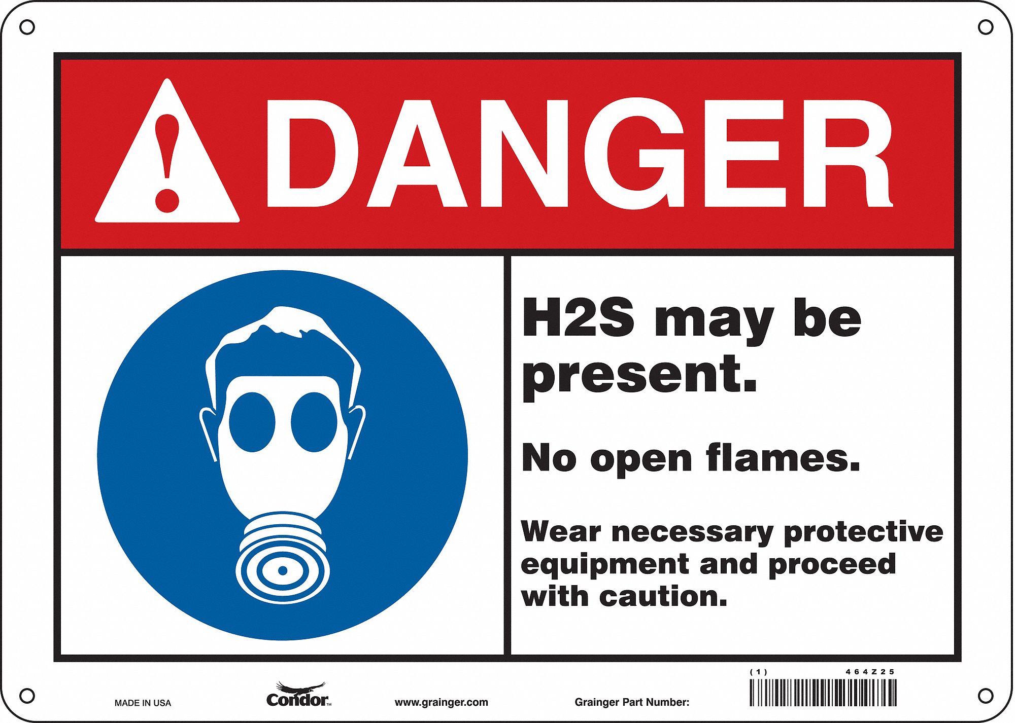 Safety Sign, 10 in x 14 in, Aluminum