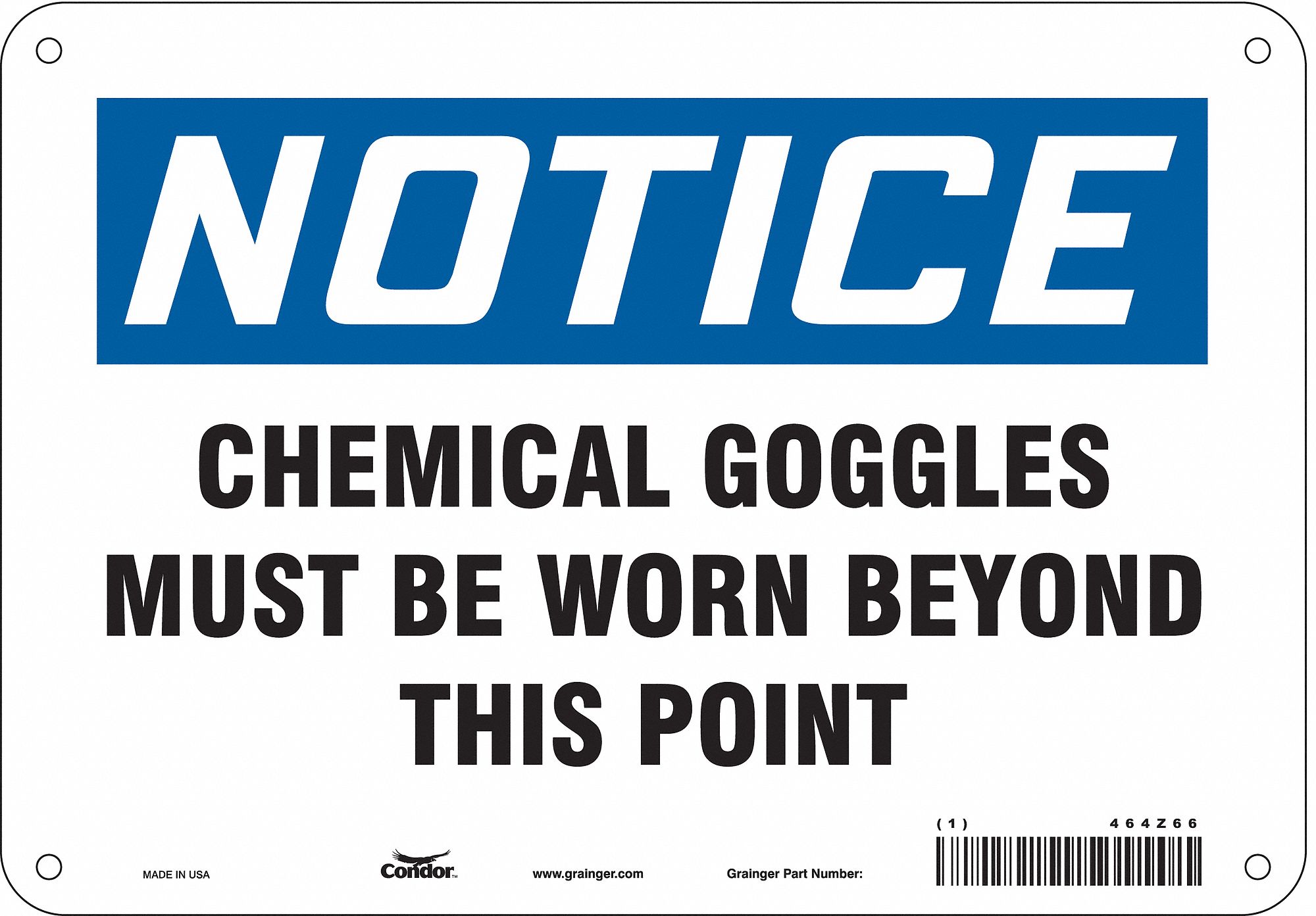Safety Sign, 7 in x 10 in, Aluminum