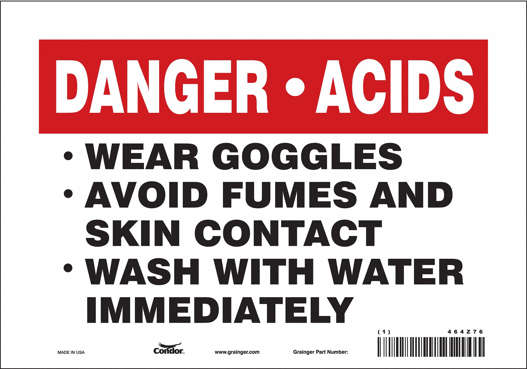 Safety Sign: Vinyl, Adhesive Sign Mounting, 7 in x 10 in Nominal Sign Size, Not Retroreflective