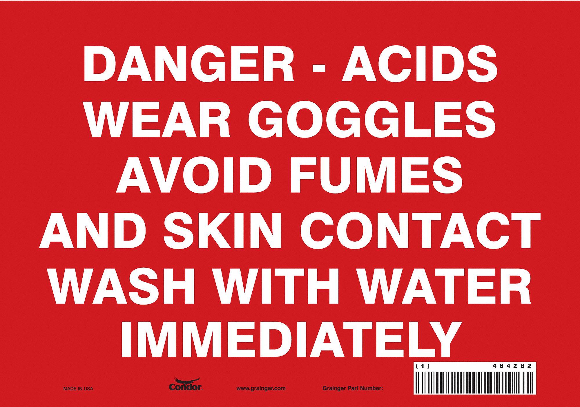 Safety Sign: Vinyl, Adhesive Sign Mounting, 7 in x 10 in Nominal Sign Size, Not Retroreflective