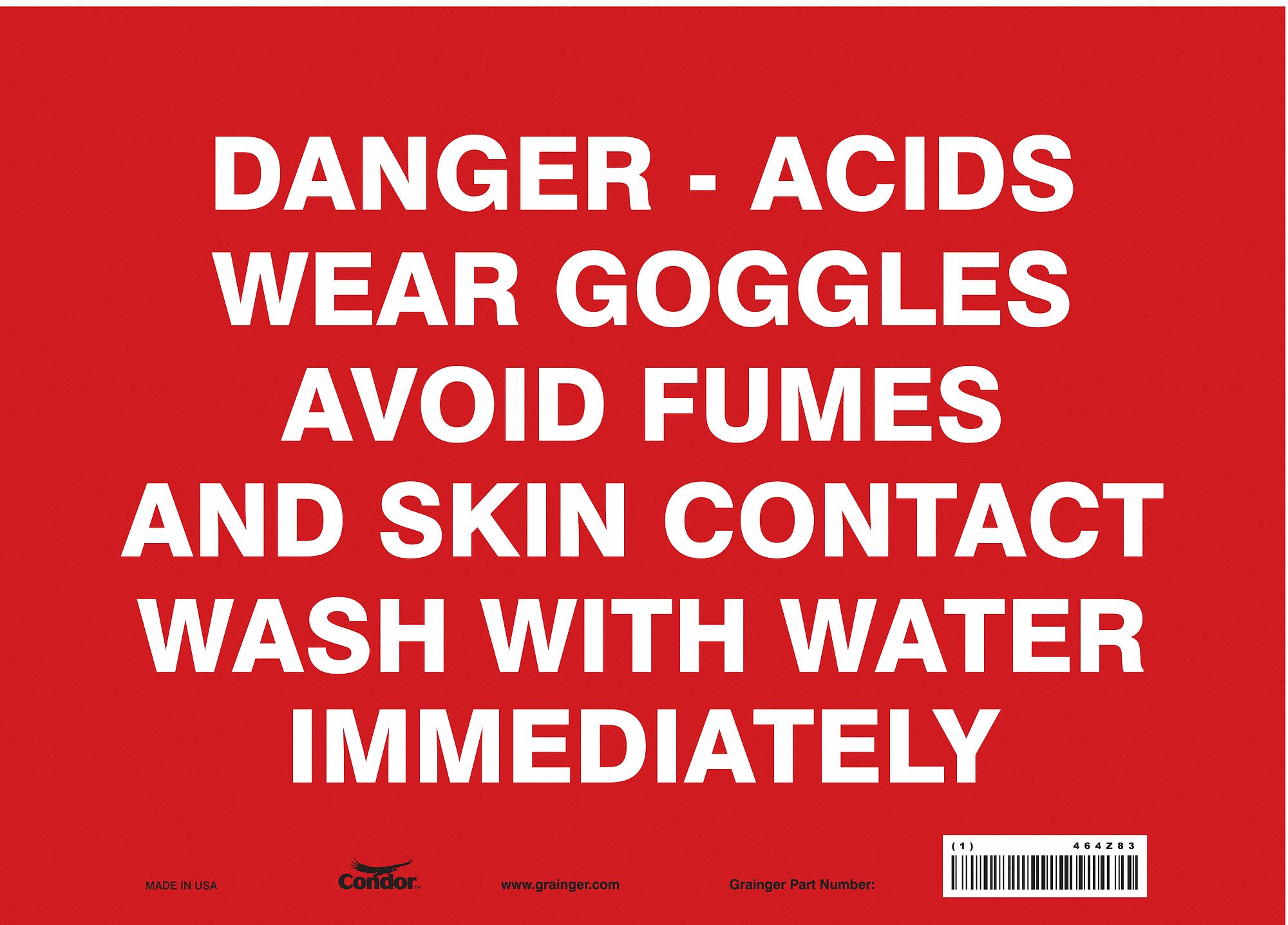 Safety Sign: Vinyl, Adhesive Sign Mounting, 10 in x 14 in Nominal Sign Size, Not Retroreflective