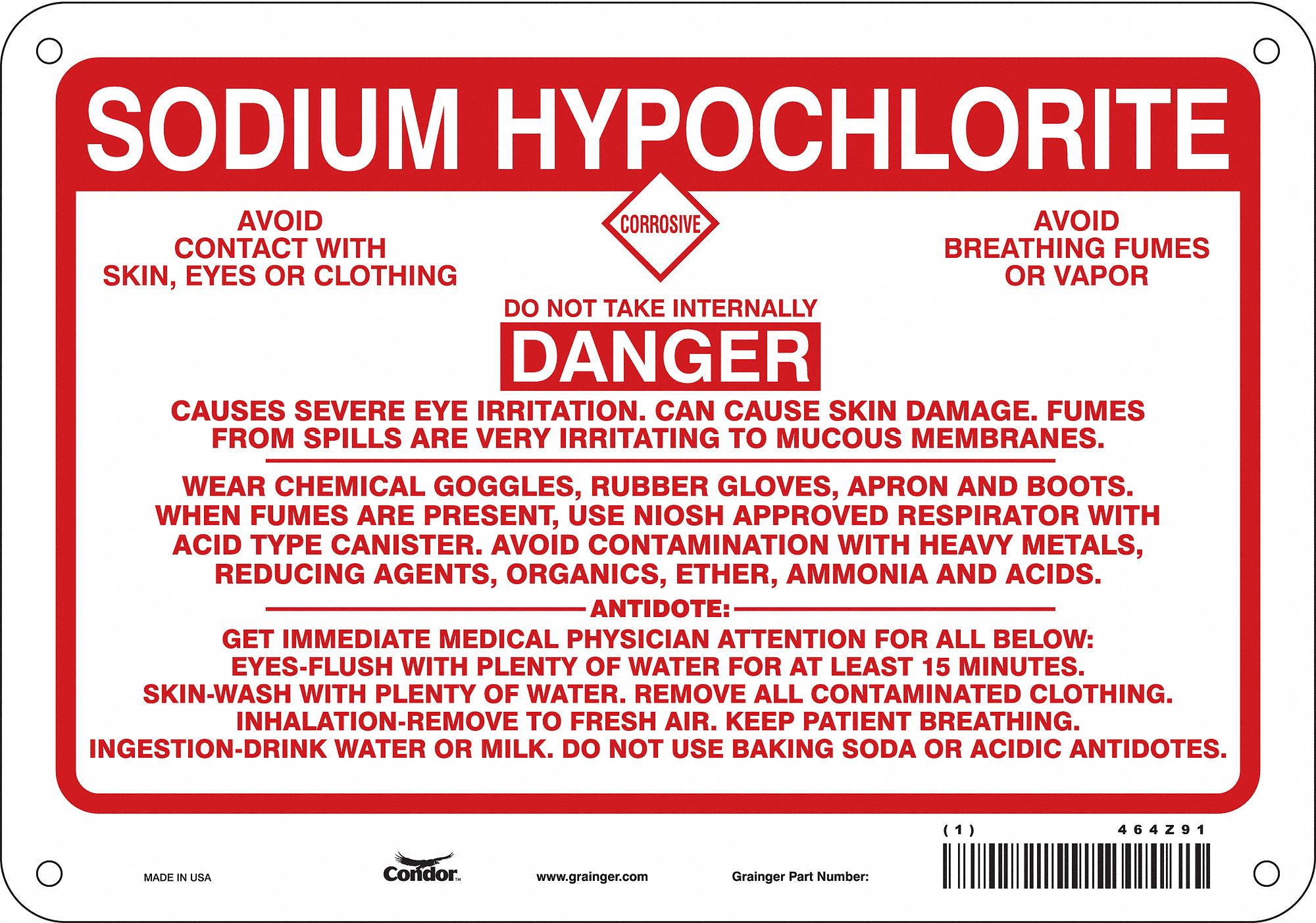 HMIG Label: 7 in Ht, 10 in Wd, 0.032 in Thick, Aluminum, Rigid, Rectangle, English, 1 Labels