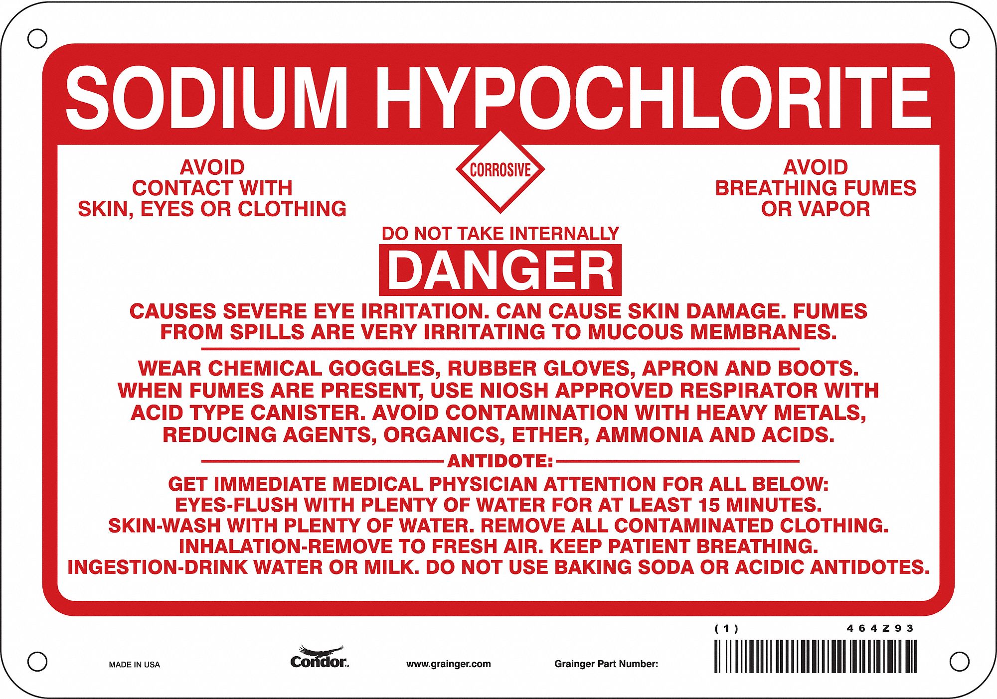 HMIG Label: 7 in Ht, 10 in Wd, 0.05 in Thick, Polyethylene, Rigid, Rectangle, English, 1 Labels