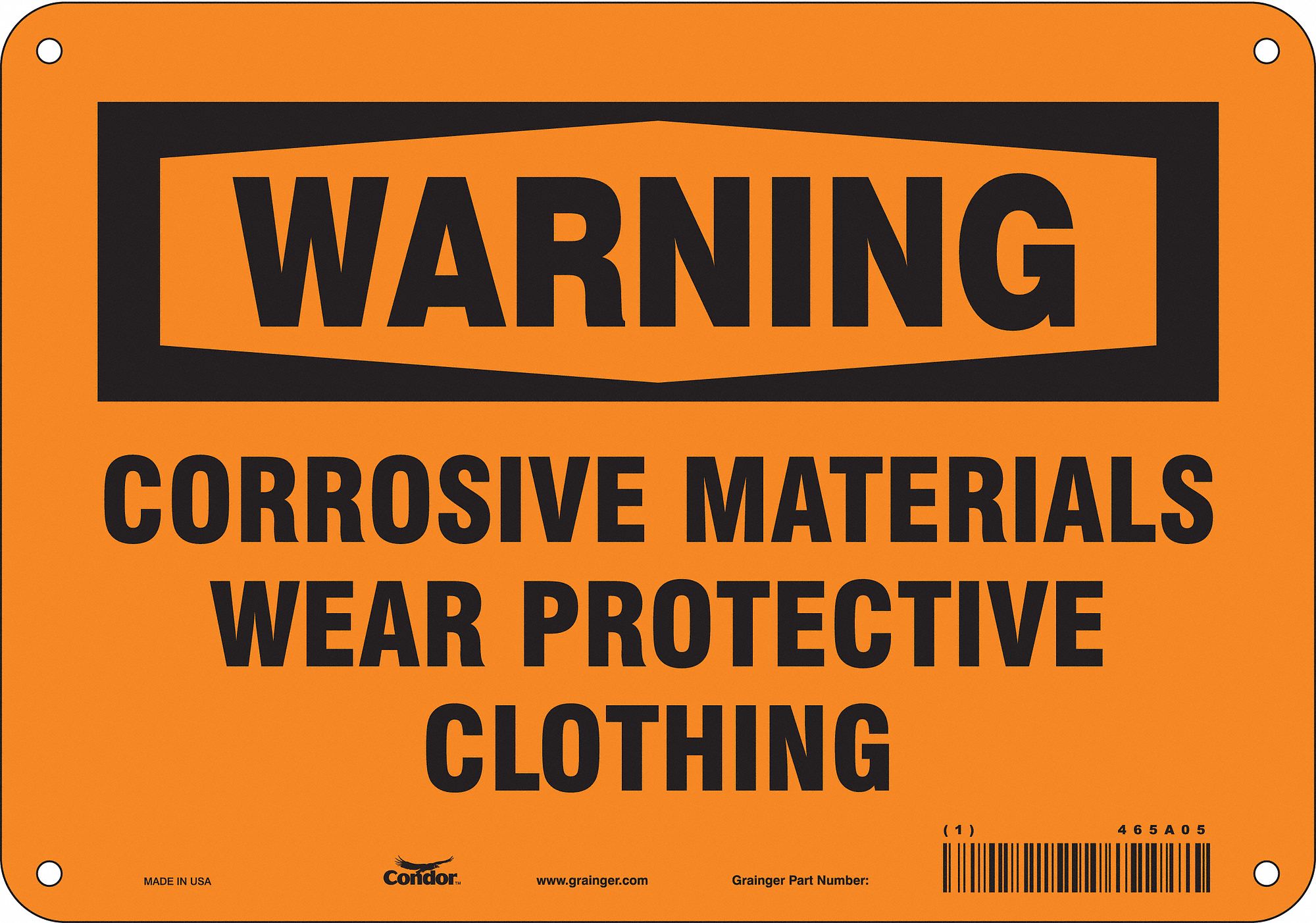 Safety Sign: Aluminum, Mounting Holes Sign Mounting, 7 in x 10 in Nominal Sign Size, 0.032 in Thick
