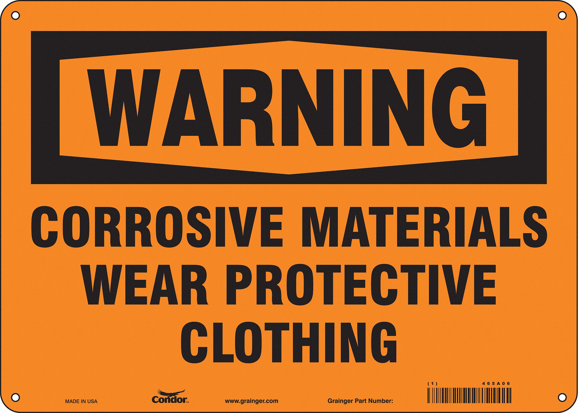 Safety Sign: Aluminum, Mounting Holes Sign Mounting, 10 in x 14 in Nominal Sign Size, 0.032 in Thick