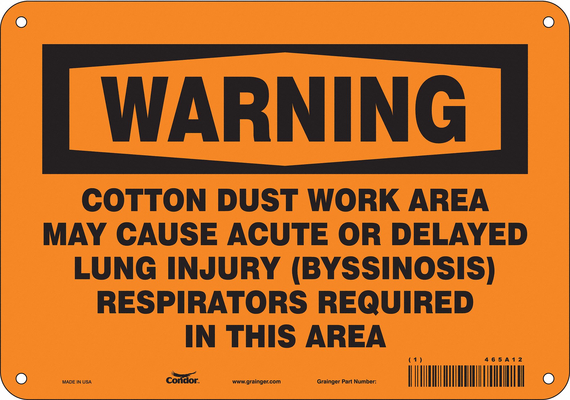 Safety Sign: Aluminum, Mounting Holes Sign Mounting, 7 in x 10 in Nominal Sign Size, 0.032 in Thick