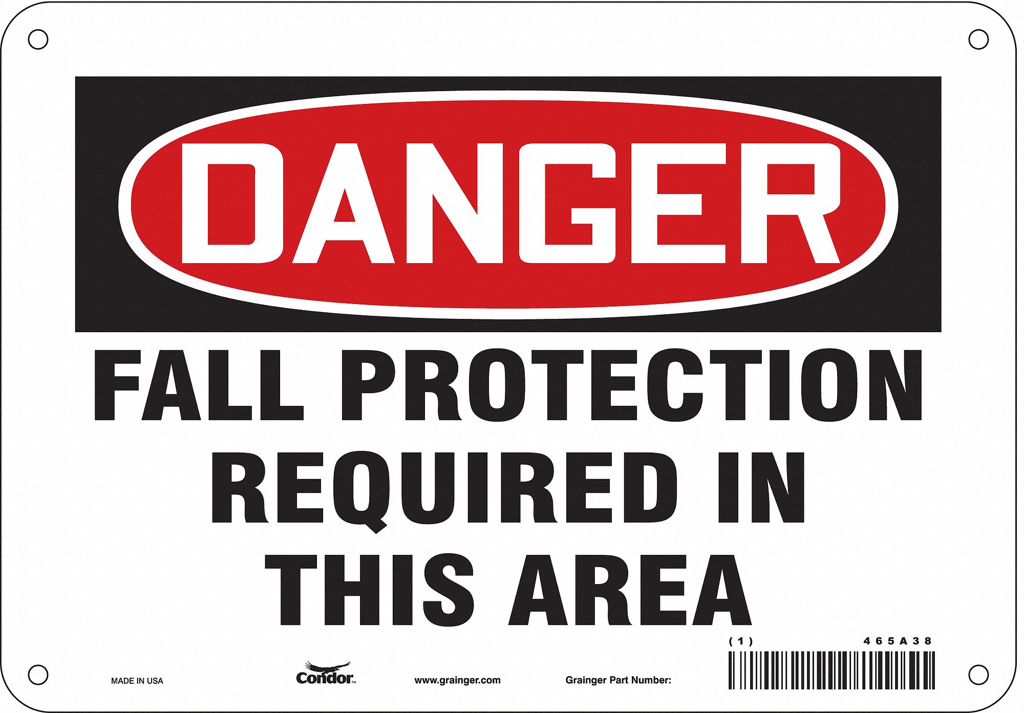 Safety Sign: Aluminum, Mounting Holes Sign Mounting, 7 in x 10 in Nominal Sign Size, 0.032 in Thick
