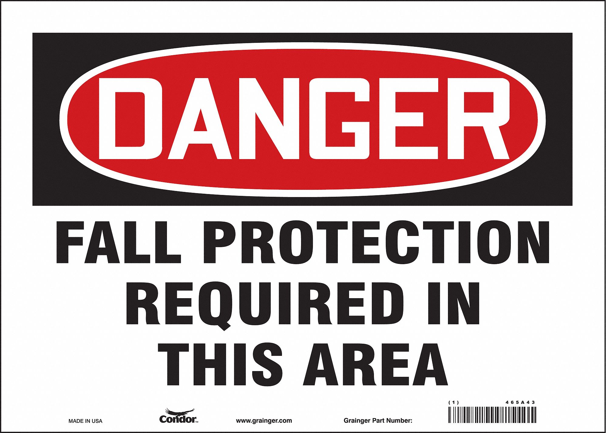 Safety Sign: Vinyl, Adhesive Sign Mounting, 10 in x 14 in Nominal Sign Size, Not Retroreflective