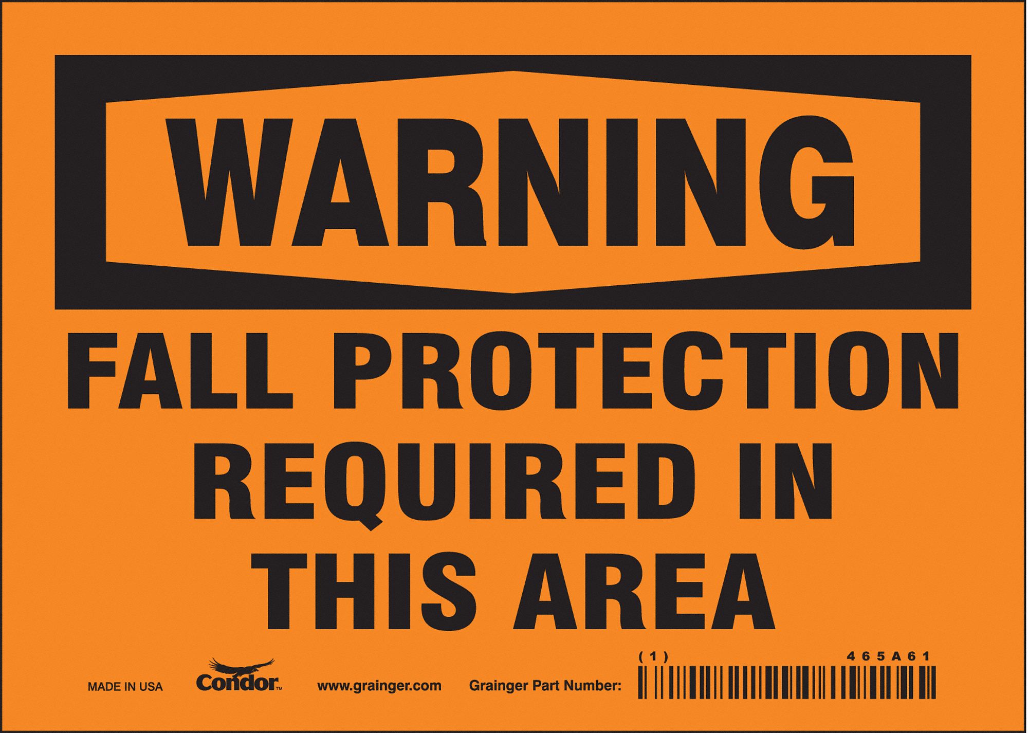 Safety Sign: Vinyl, Adhesive Sign Mounting, 5 in x 7 in Nominal Sign Size, Not Retroreflective