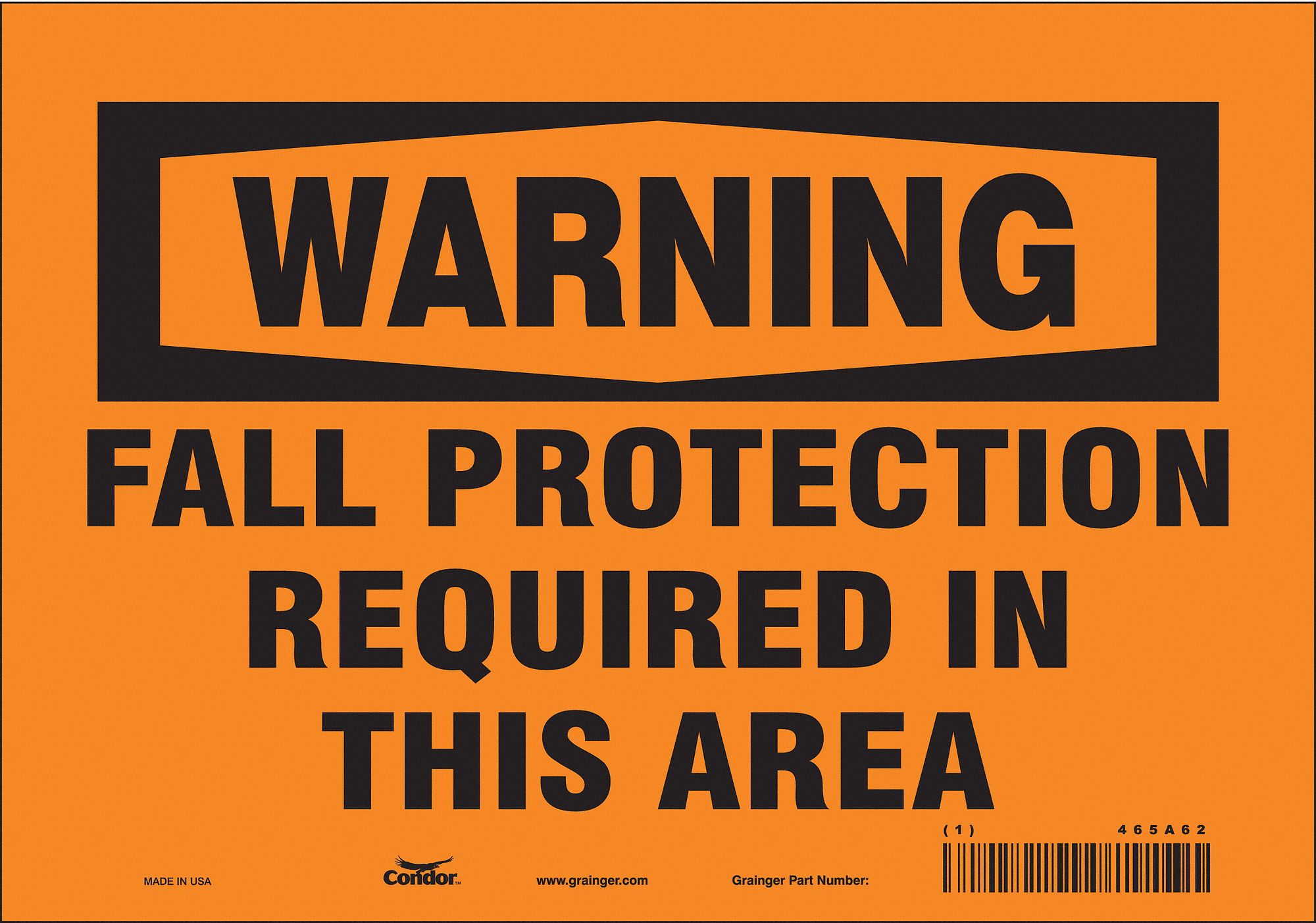 Safety Sign: Vinyl, Adhesive Sign Mounting, 7 in x 10 in Nominal Sign Size, Not Retroreflective