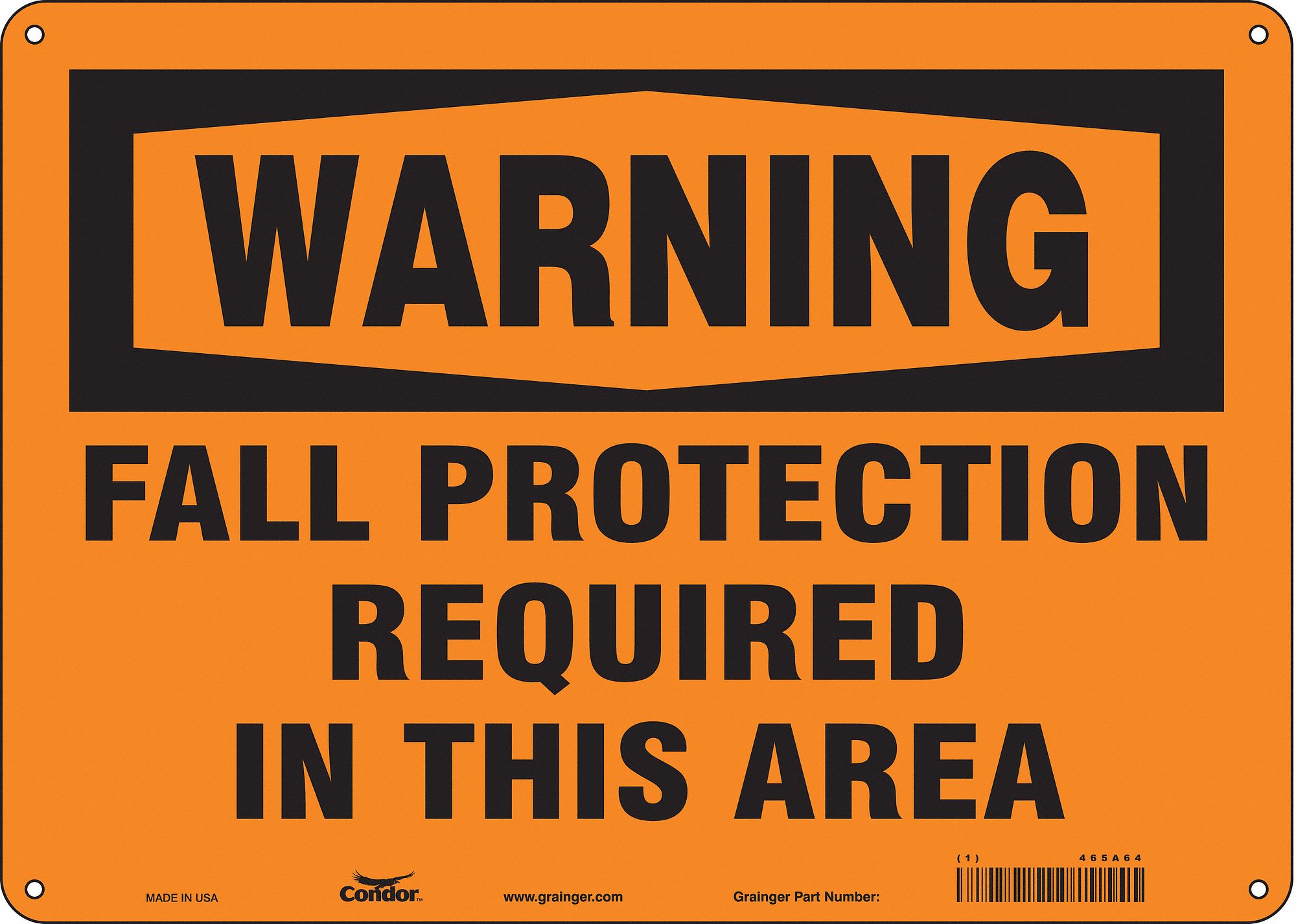Safety Sign: Aluminum, Mounting Holes Sign Mounting, 10 in x 14 in Nominal Sign Size, 0.032 in Thick