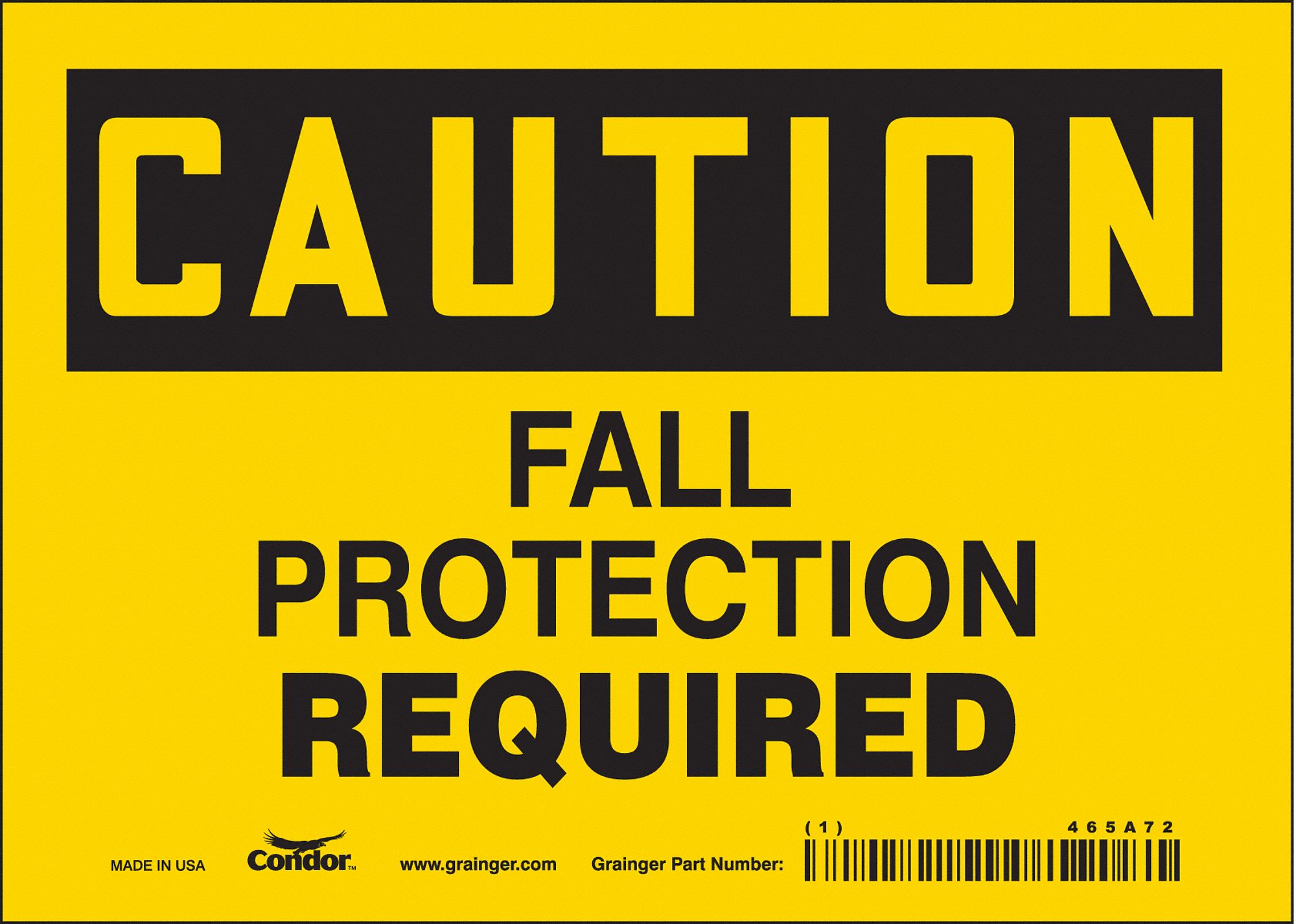 Safety Sign: Vinyl, Adhesive Sign Mounting, 5 in x 7 in Nominal Sign Size, Not Retroreflective