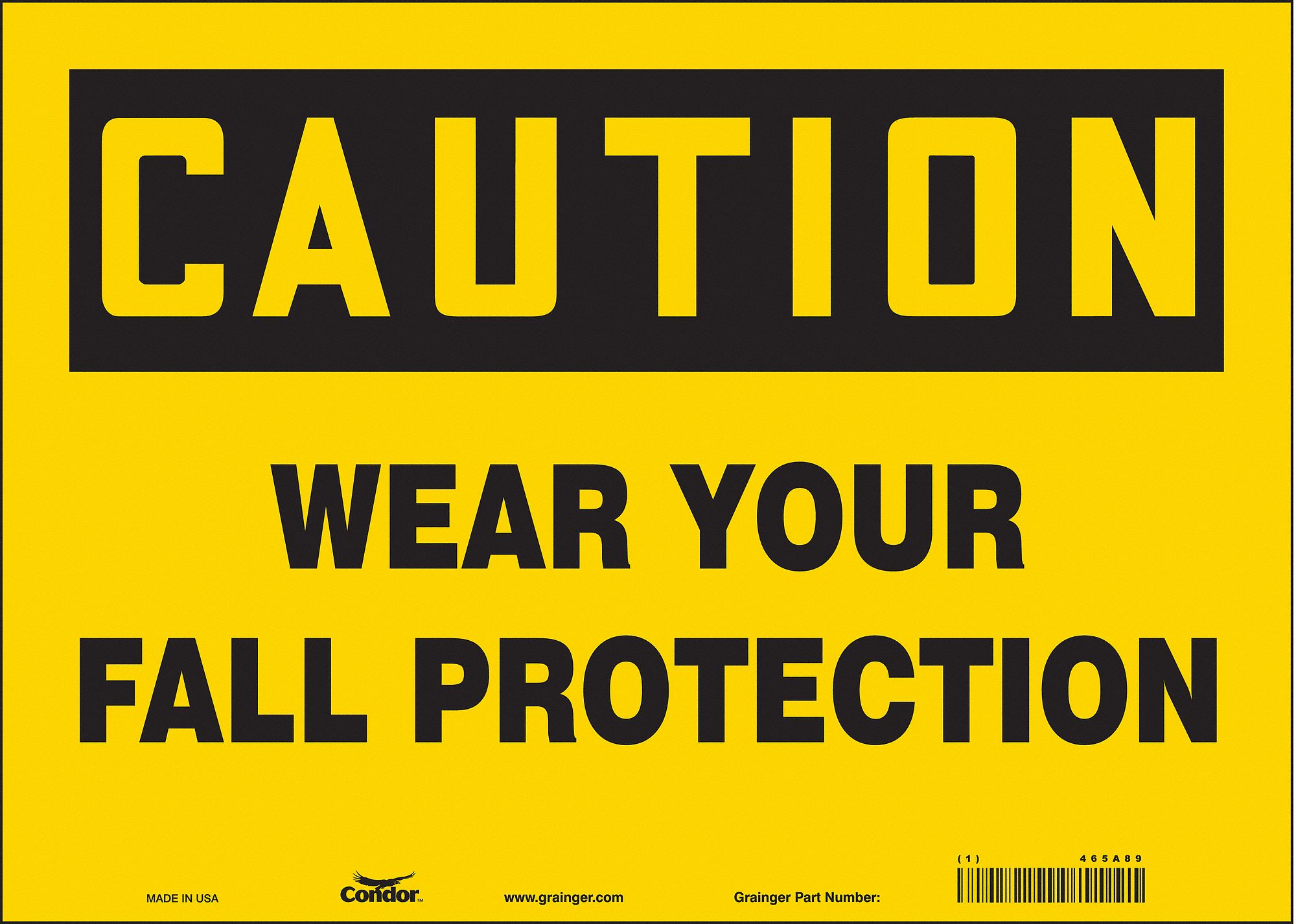 Safety Sign: Vinyl, Adhesive Sign Mounting, 10 in x 14 in Nominal Sign Size, Not Retroreflective