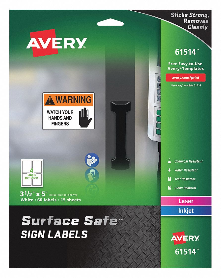 PrecutLabelSheet, White, Polyester, PK60