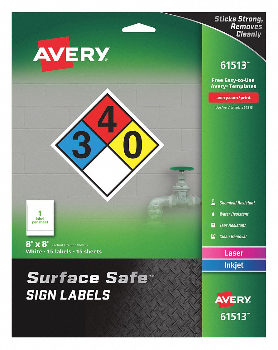 Safety Sign, 8" W x 8" H, PK15