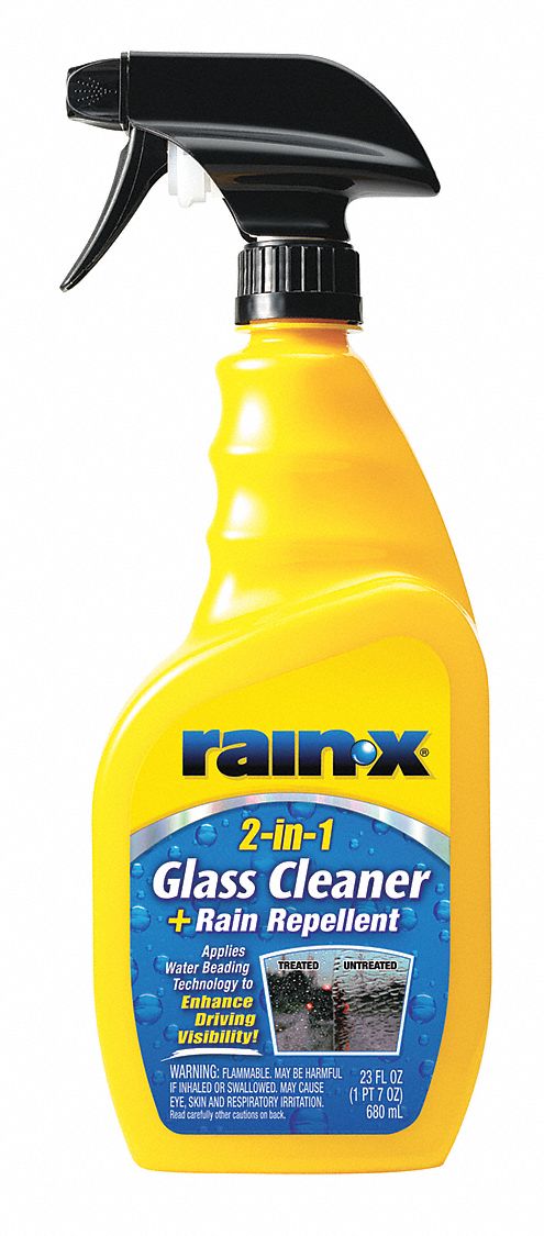 Glass Cleaner: Liquid, Exterior, Bottle, Vehicle Glass Cleaners, 23 fl oz Container Size