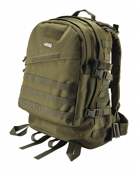 BARSKA Backpack, Tactical, Green, Nylon 465D84BI12328 Grainger