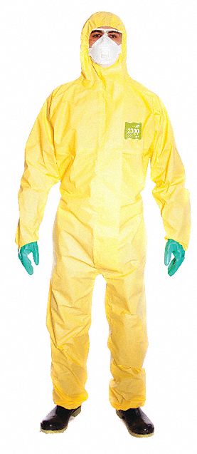 COVERALL,HOODED,YELLOW,SZ 3XL