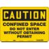 Caution: Confined Space Do Not Enter Without Obtaining Permit Signs