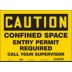 Caution: Confined Space Entry Permit Required Call Your Supervisor Signs