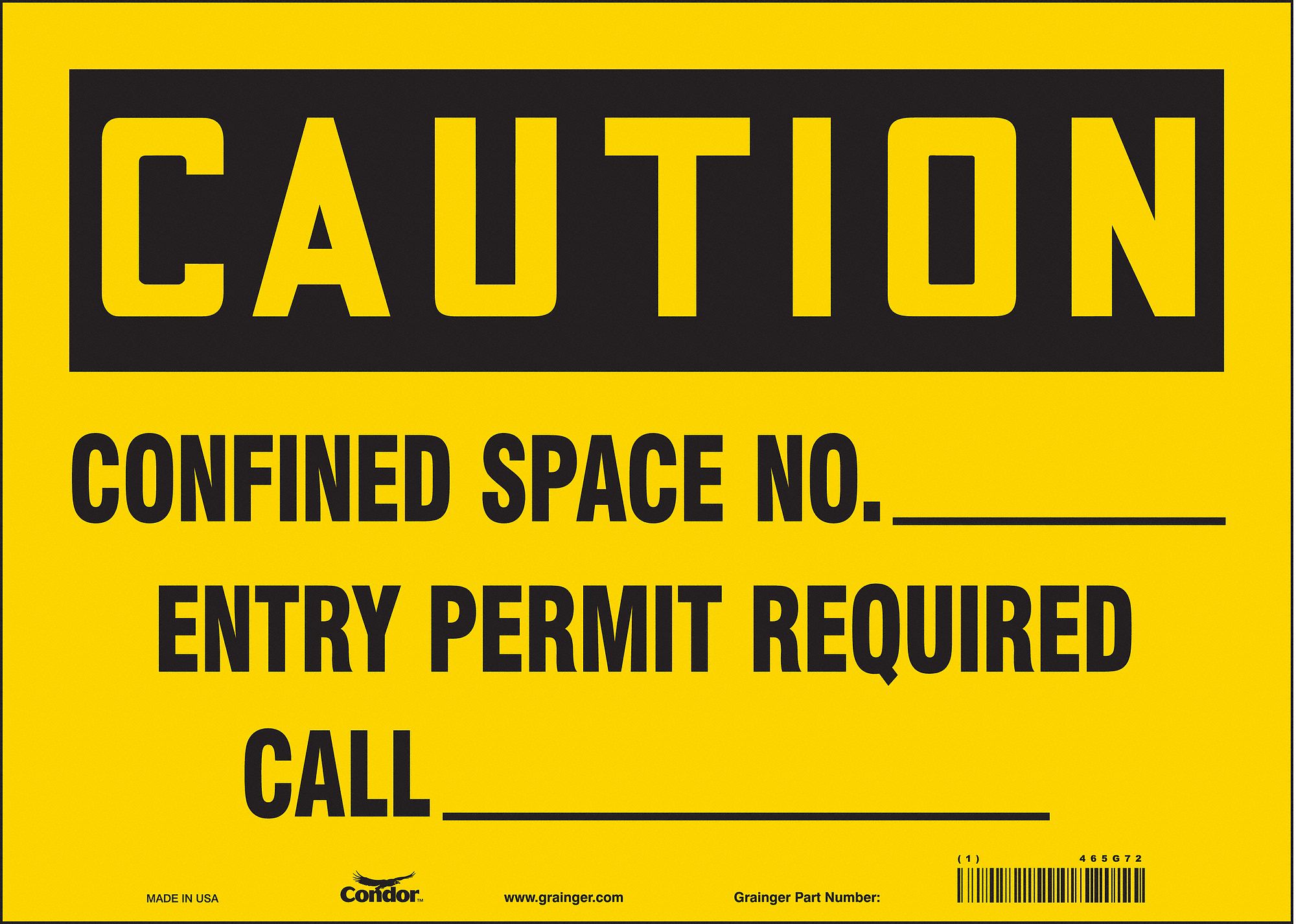 Safety Sign, 10 in x 14 in, Vinyl