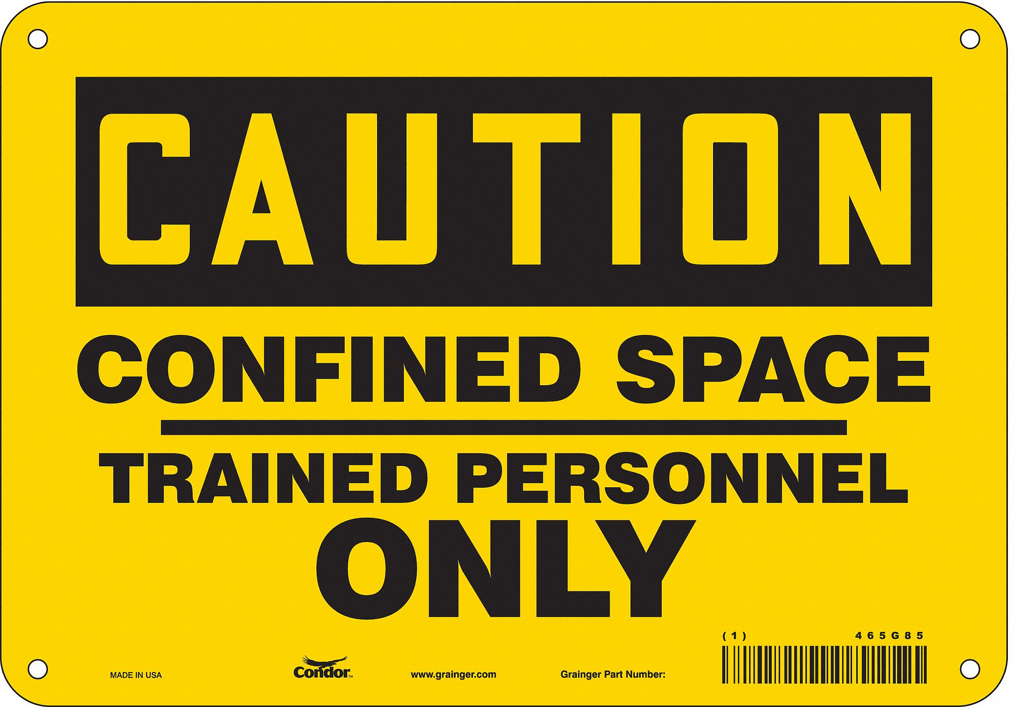Safety Sign, 7 in x 10 in, Polyethylene
