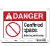 Danger: Confined Space. Enter By Permit Only. Signs