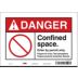 Danger: Confined Space. Enter By Permit Only. Prepare For Entry. Test Atmosphere. Prepare Personal Protection Devices. Signs