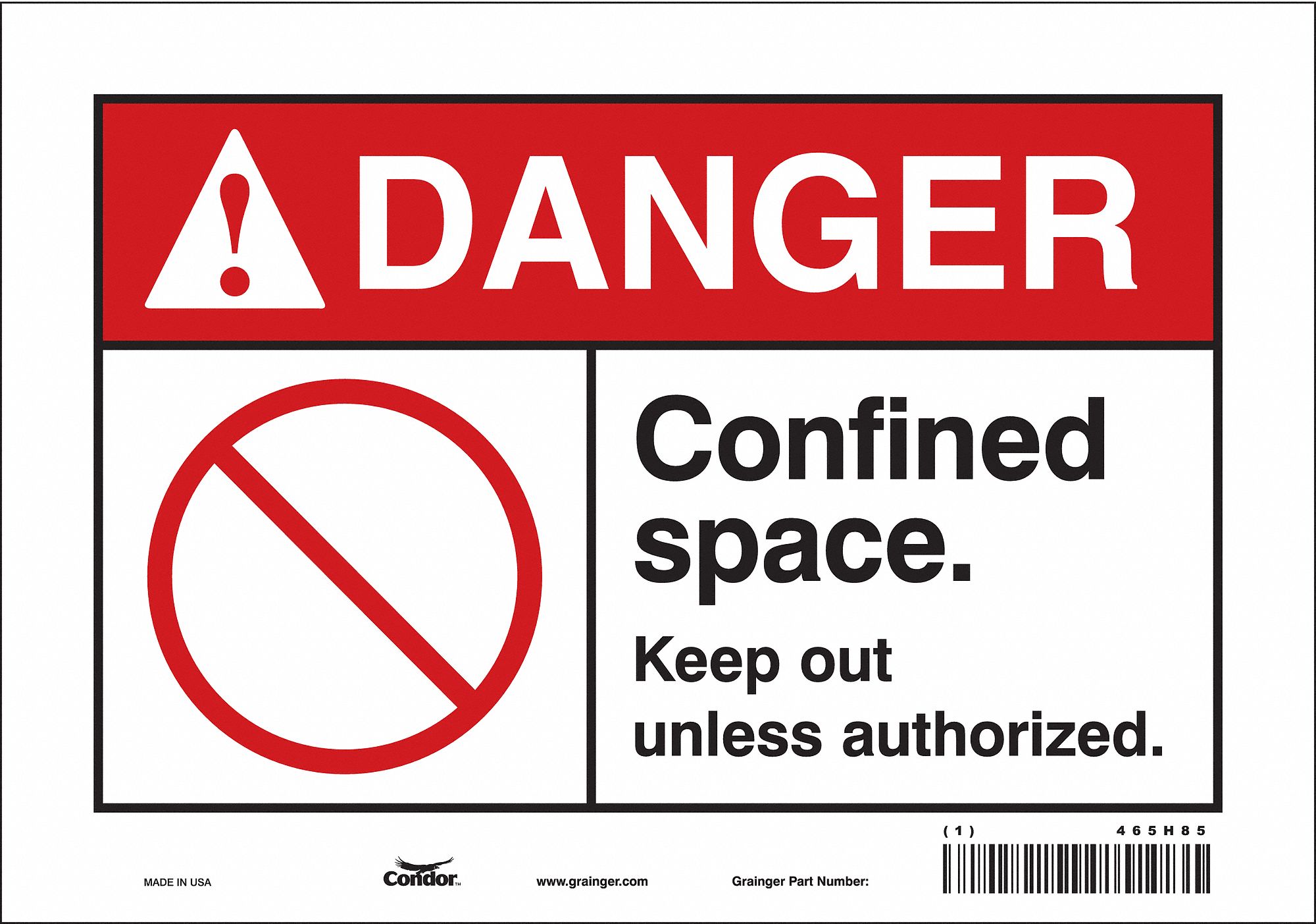 Safety Sign: Vinyl, Adhesive Sign Mounting, 7 in x 10 in Nominal Sign Size, Not Retroreflective