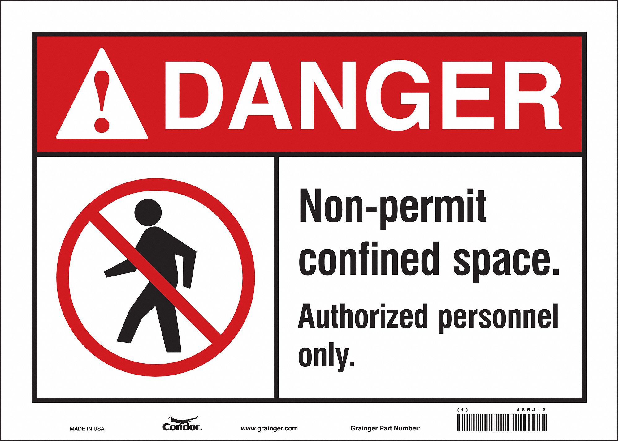 Safety Sign: Vinyl, Adhesive Sign Mounting, 10 in x 14 in Nominal Sign Size, Not Retroreflective