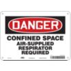 Danger: Confined Space Air-Supplied Respirator Required Signs