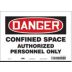 Danger: Confined Space Authorized Personnel Only Signs