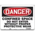 Danger: Confined Space Do Not Enter Without Proper Protective Wear Signs