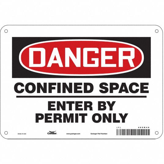 Polyethylene, Mounting Holes Sign Mounting, Safety Sign - 465k46