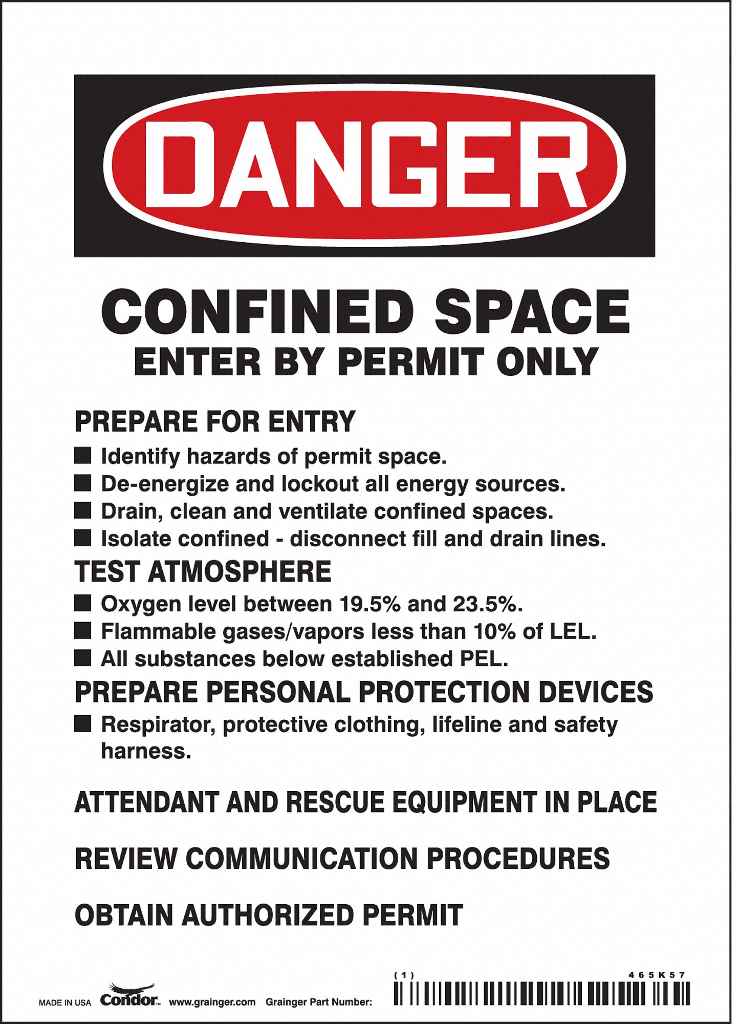 Safety Sign: Vinyl, Adhesive Sign Mounting, 7 in x 5 in Nominal Sign Size, Not Retroreflective
