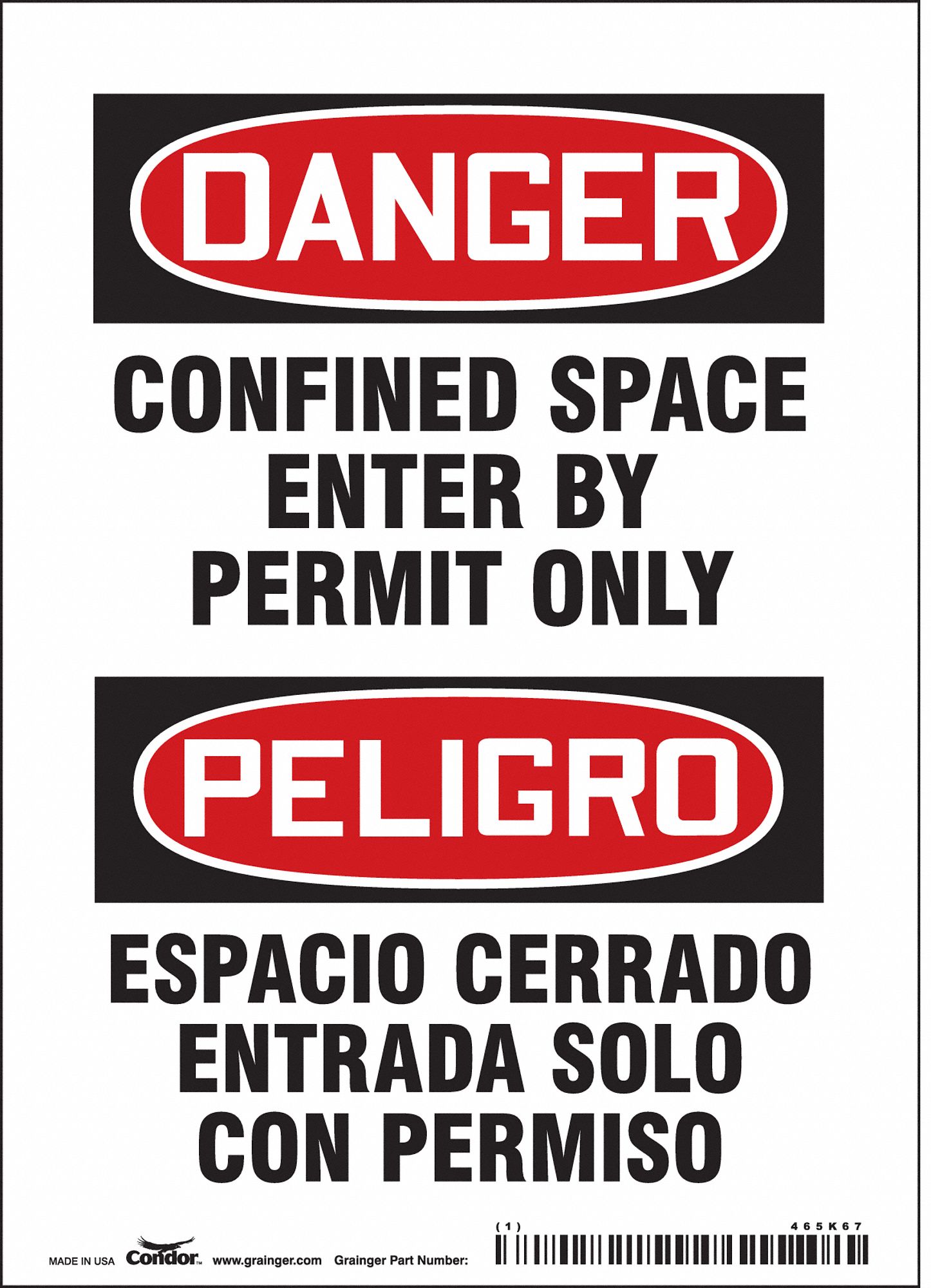 Safety Sign: Vinyl, Adhesive Sign Mounting, 7 in x 5 in Nominal Sign Size, Not Retroreflective