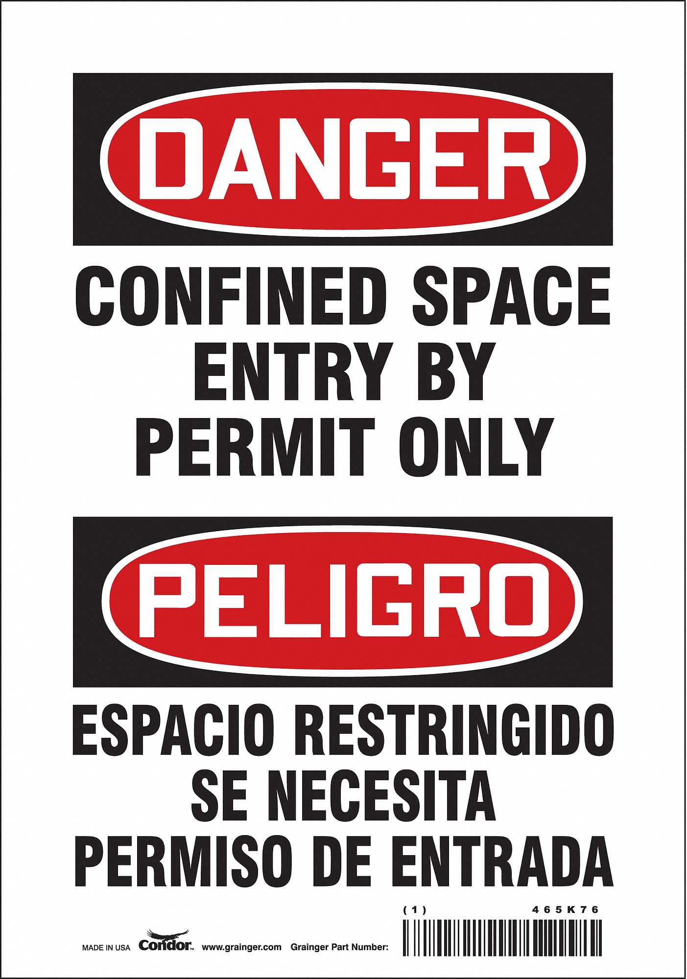 Safety Sign: Vinyl, Adhesive Sign Mounting, 10 in x 7 in Nominal Sign Size, Not Retroreflective