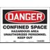 Danger: Confined Space Hazardous Area Unauthorized Peronnel Keep Out Signs