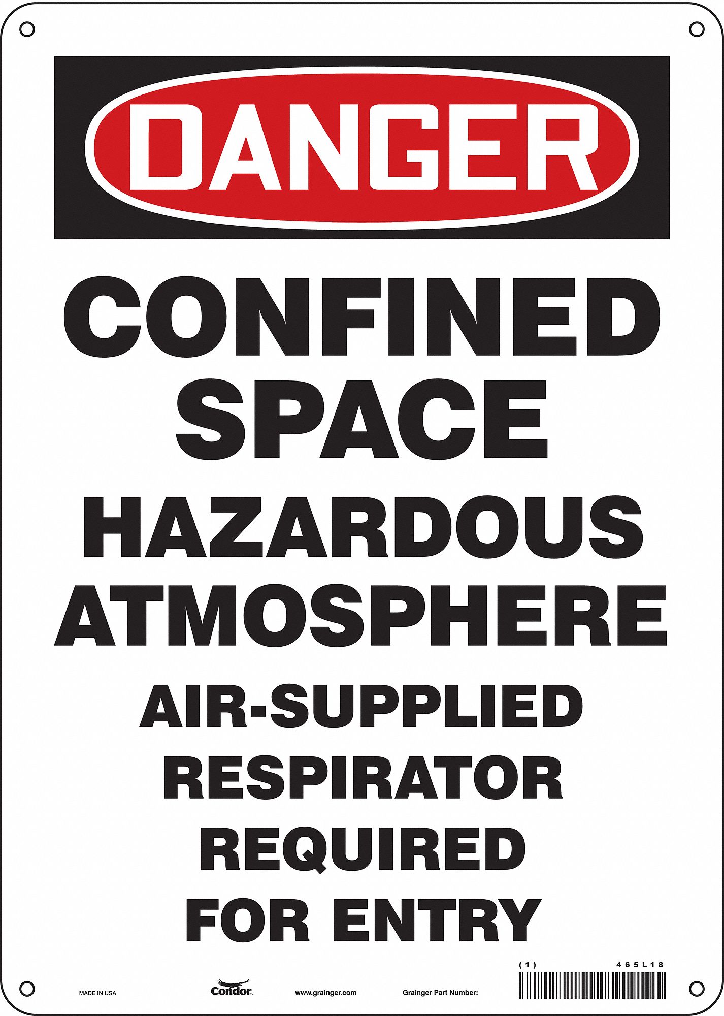Safety Sign, 14 in x 10 in, Polyethylene
